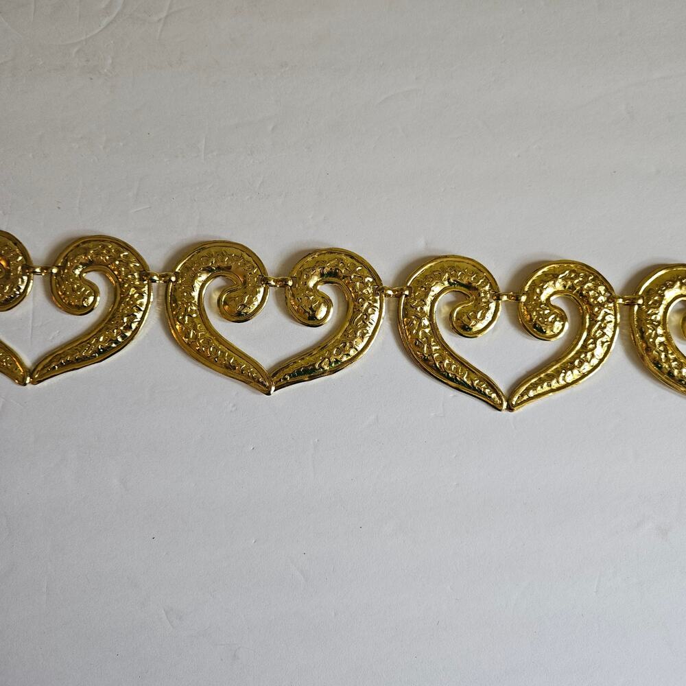Women's Gold Tone Metal Swirling Statement Belt 36" x 2" wide